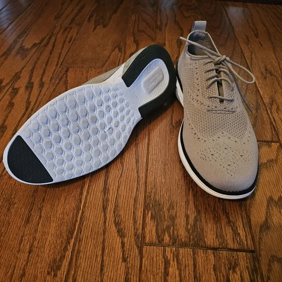 Cole Haan Light Gray Knit Wing Oxfords - Picture 3 of 8